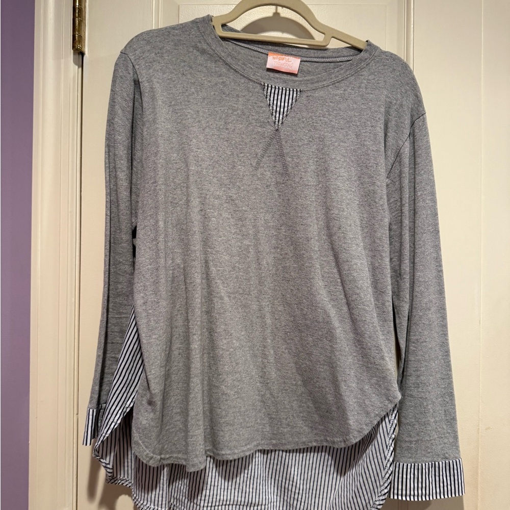 Gray Long Sleeve One Size Womens shirt